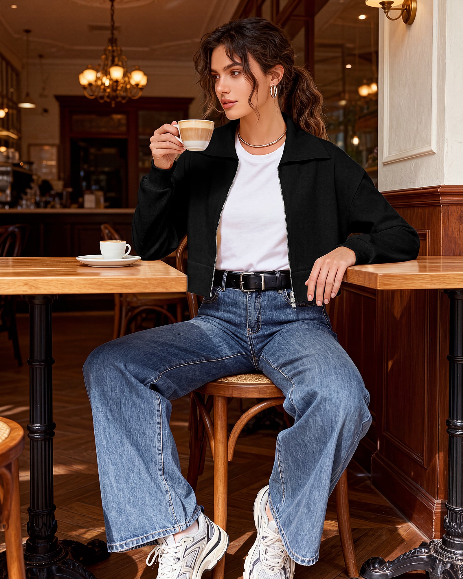 Y2K Double-Zip Ribbed Cropped Jacket