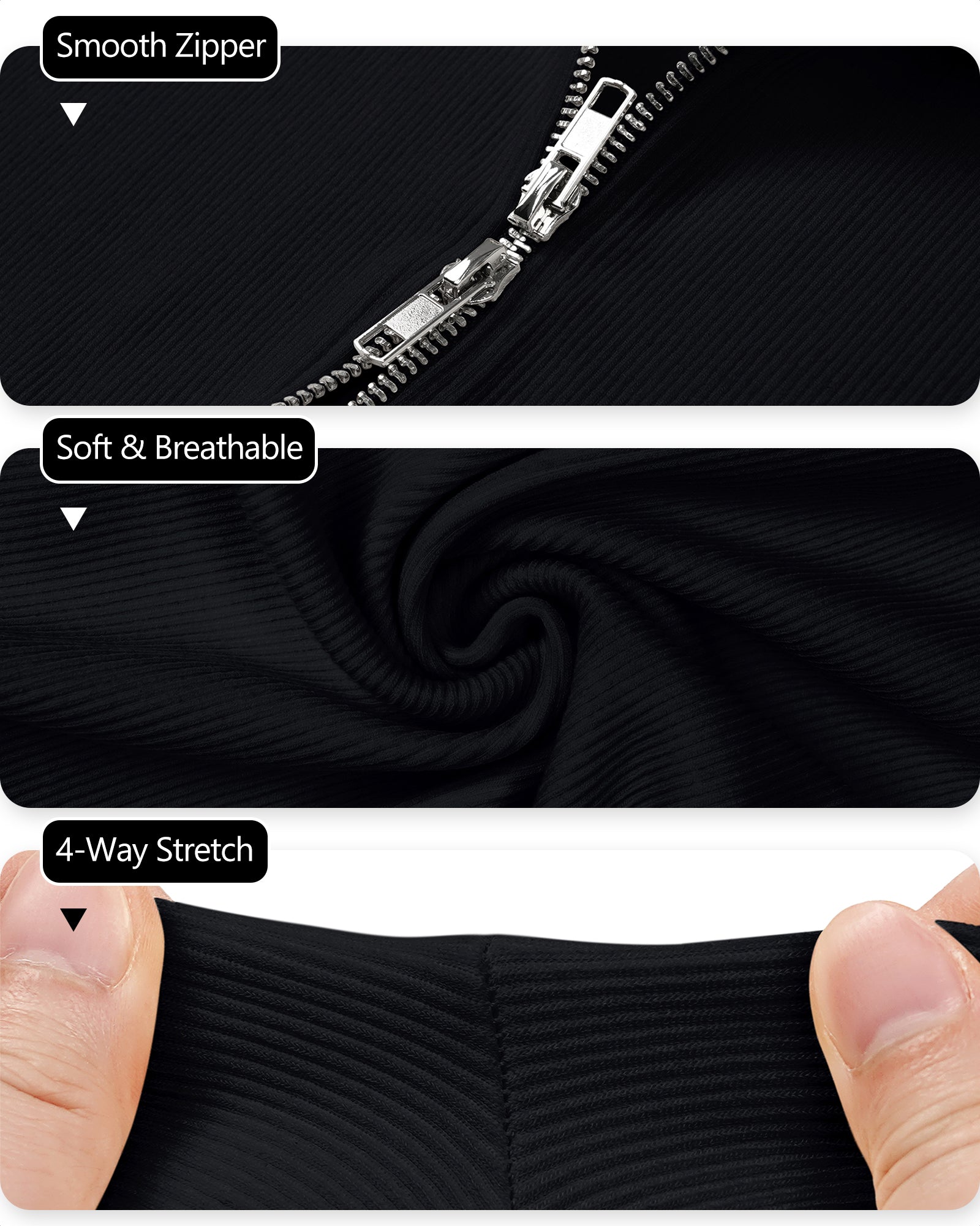 Y2K Double-Zip Ribbed Cropped Jacket